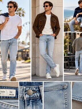 rag & bone Fit 2 Slim Jeans Mens 32x32 Light Wash Blue Denim Casual